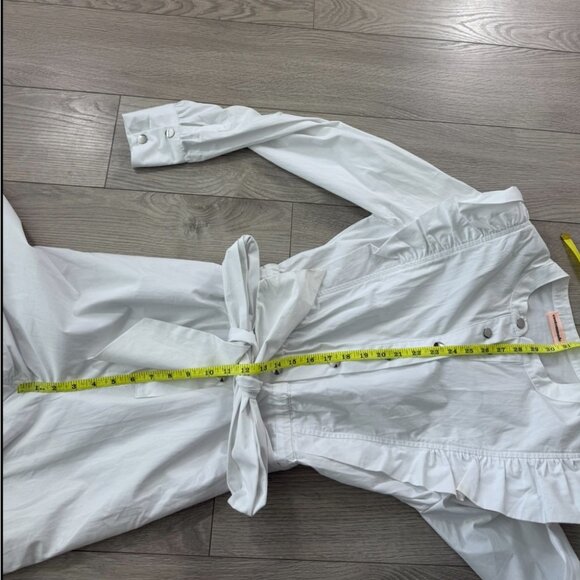 CUSTOMMADE White Ruffle Long Sleeve Cotton Jumpsuit - Picture 14 of 16